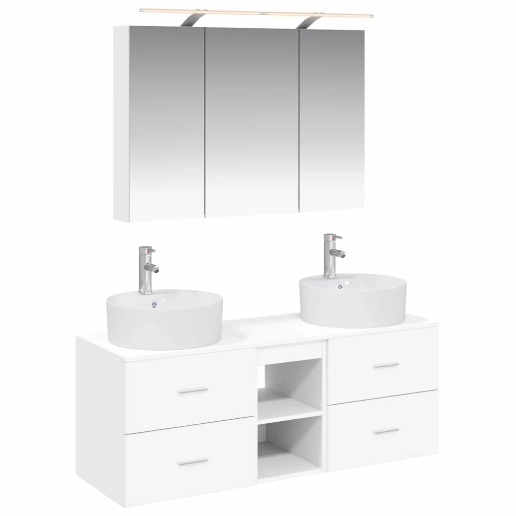 Set di mobili per il bagno 4 pcs Bianco 3406895