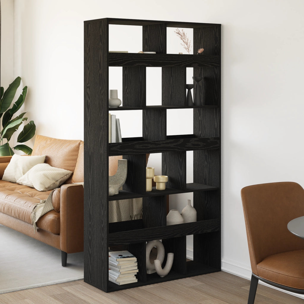 Divisore per stanze 2 pezzi Rovere nero 100x33x187,5 cm Legno ingegnerizzato