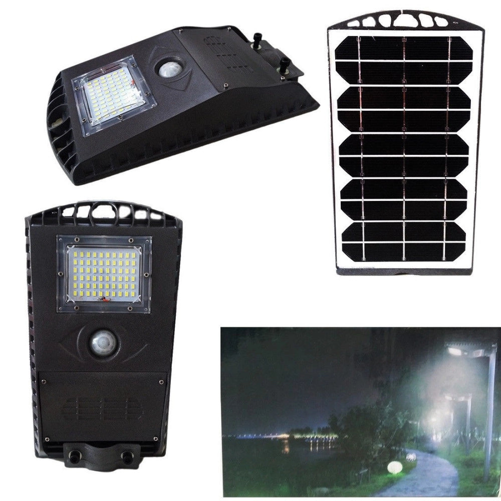 Trade Shop - Lampione Faro Faretto Solare Lampada 60 Led Smd Per Esterni 30w Pannello Solare -