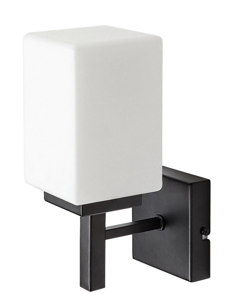 Applique bagno Zenkai nero vetro bianco E14 IP44 Rabalux