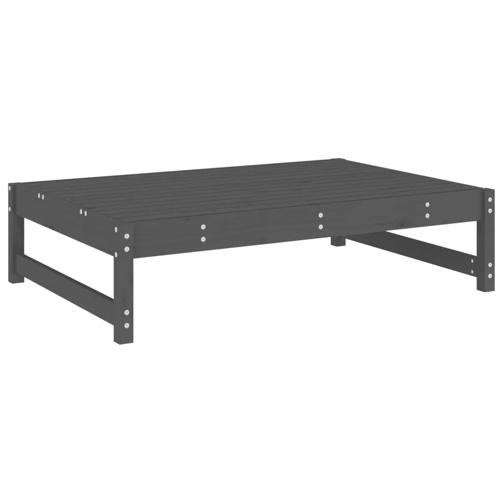 Salotto da Giardino-Set Salotto da Giardino 2 pz Grigio in Legno Massello di Pino