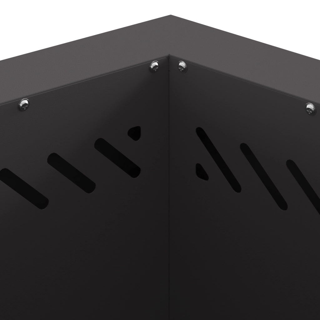 Focolare Senza Fumi Esagonale Nero 48x48x51 cm Acciaio