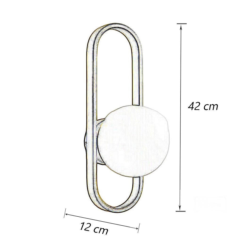 Trade Shop - Applique Da Parete Minimalista Lampada Da Muro In Metallo Bronzo Con Sfera Vetro G9 Aq47 -