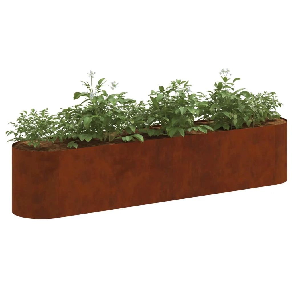 Letto rialzato da giardino Acciaio Corten 200 x 40 x 40 cm 8011697