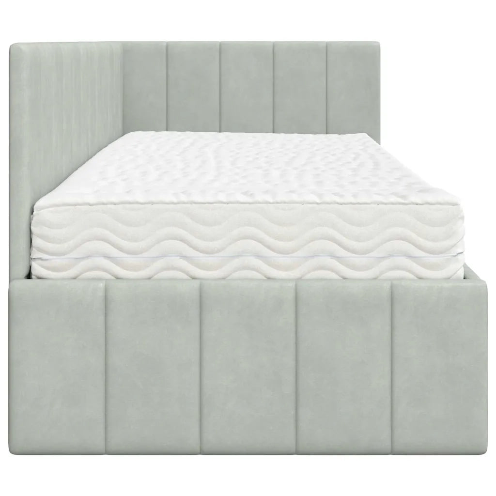 Struttura Letto Angolare con Materasso 2 pz-Giroletto con materasso Grigio chiaro 290378