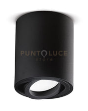 GFA352- - FARETTO H. 9,6CM TONDO NERO ORIENTABILE IN ALLUMINIO 1 LUCE ATTACCO GU10