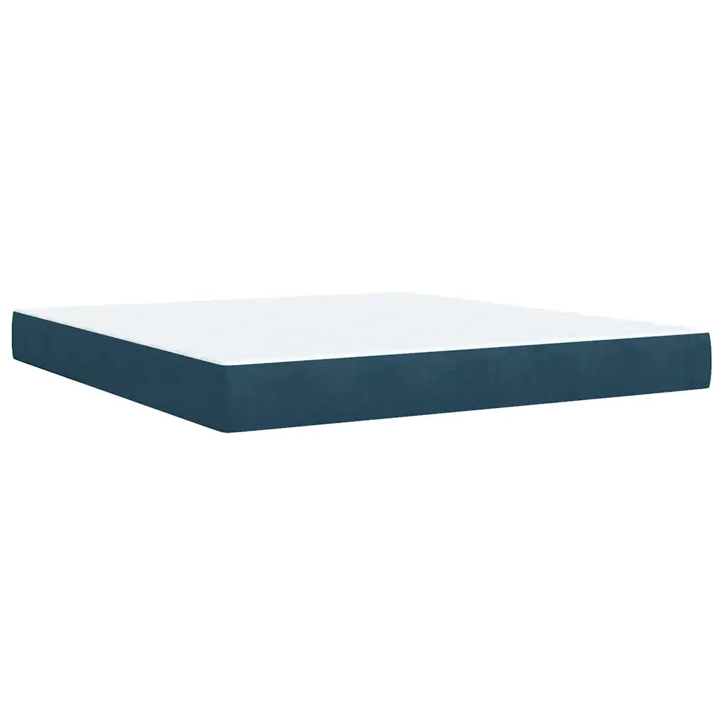 Giroletto a Molle con Materasso Blu Scuro 180x200 cm in Velluto 3285303
