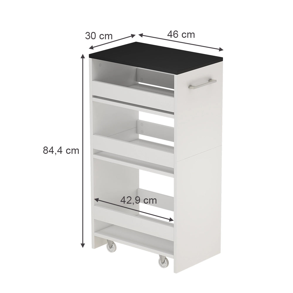 Vicco Scaffale rotante Bianco/antracite 30 x 84.8 cm