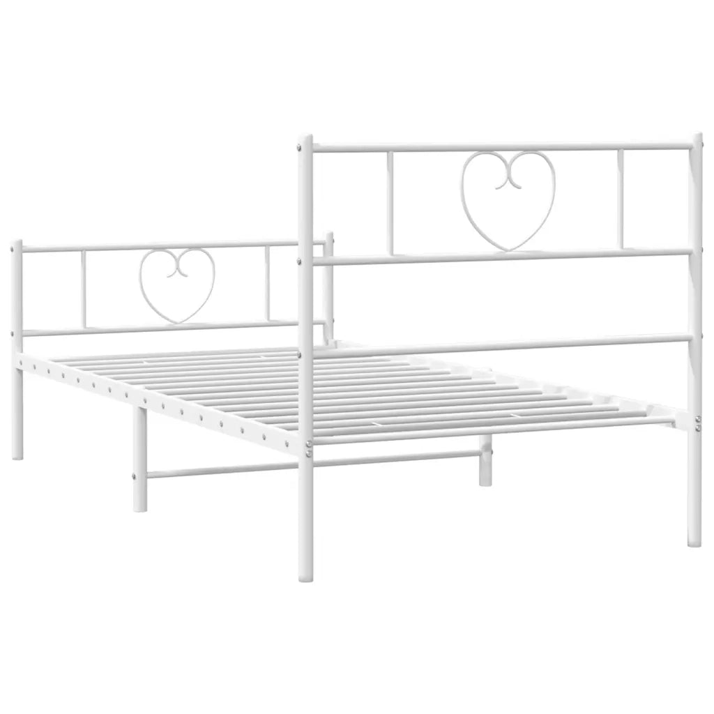 vidaXL Giroletto con Testiera e Pediera Metallo Bianco 75x190 cm