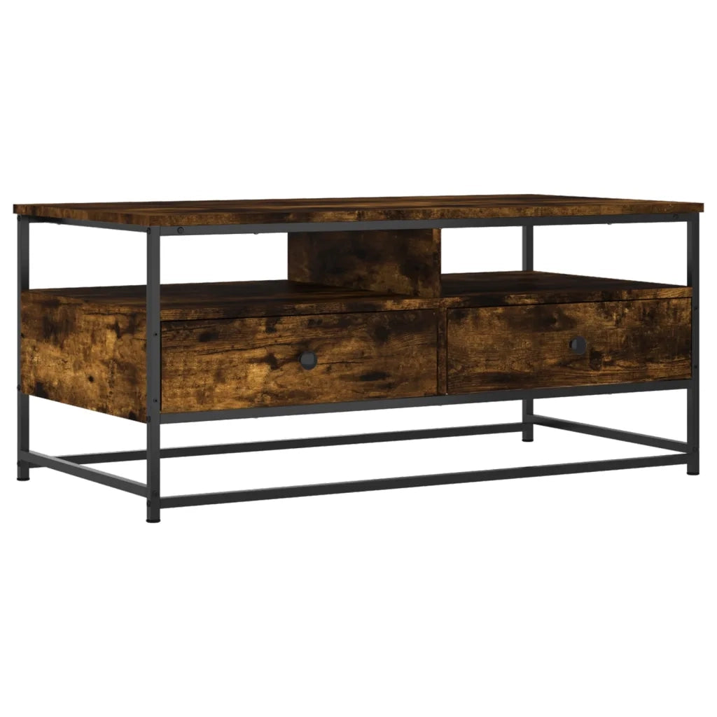 Tavolino da Salotto Rovere Fumo 100x51x45 cm Legno Multistrato 835286