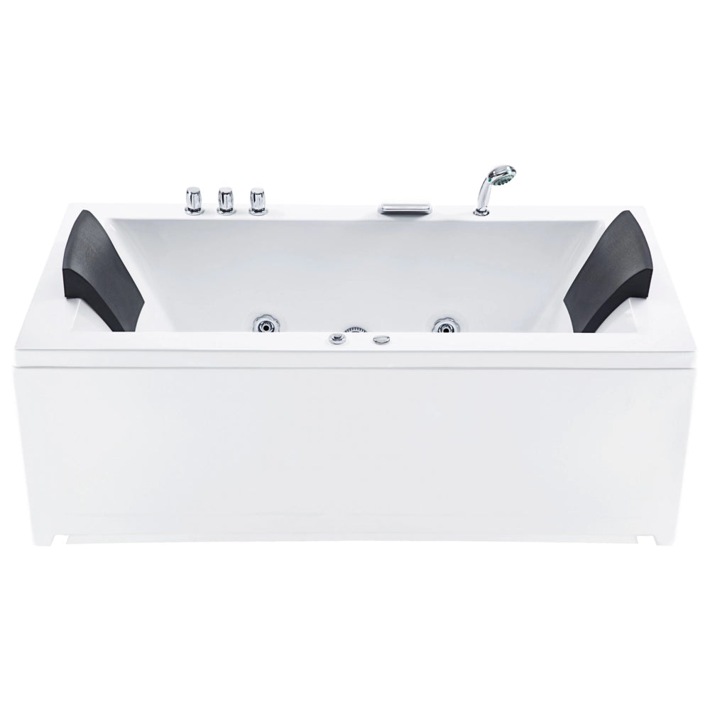 Vasca da bagno in acrilico bianco 183 x 90 cm getti massaggianti per la versione sinistra Luci a LED per poggiatesta