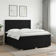 Letto box spring con materasso Nero 200 x 200 cm Tessuto 3454227