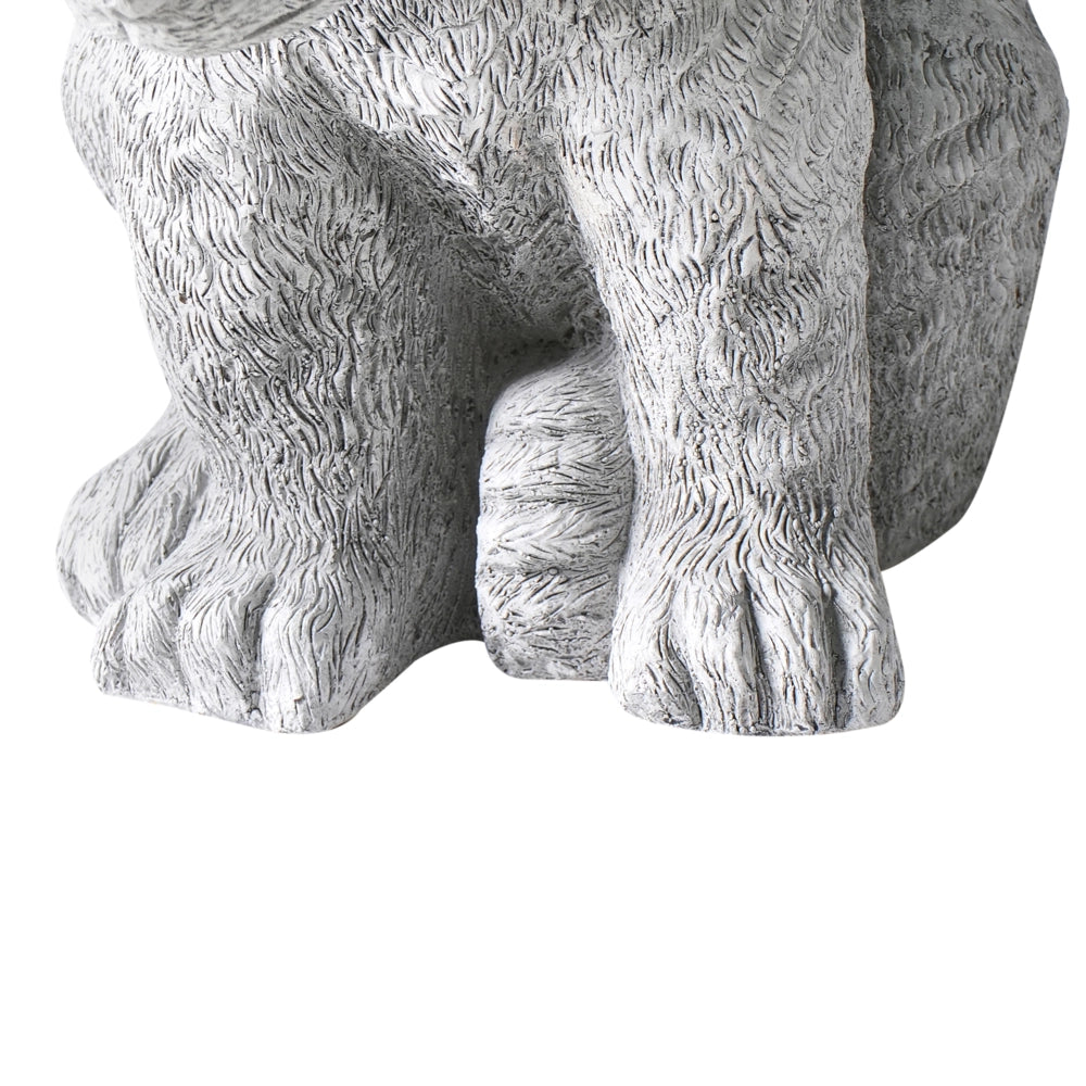 Statuetta decorativa in ferro a forma di orso grigio per interni ed esterni
