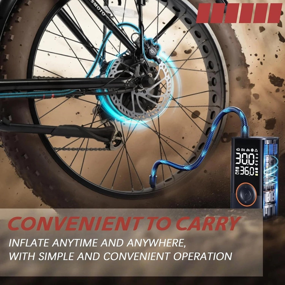 Trade Shop - Mini Compressore Ad Aria Portatile Gonfia Pneumatici Gomme Auto Moto Gonfiaggio Rapido -
