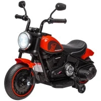 Moto Elettrica per Bambini 18-36 Mesi con Rotelle e Fanale, 76x42x57 cm, Rosso e Nero
