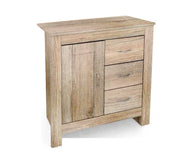 MOBILE DA ARREDO CON 3 CASSETTI E ANTA 80X35X80CM IN COLORE ROVERE