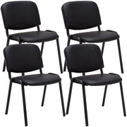 Set 4 Sedie Ufficio Ken Imbottite In Similpelle nero