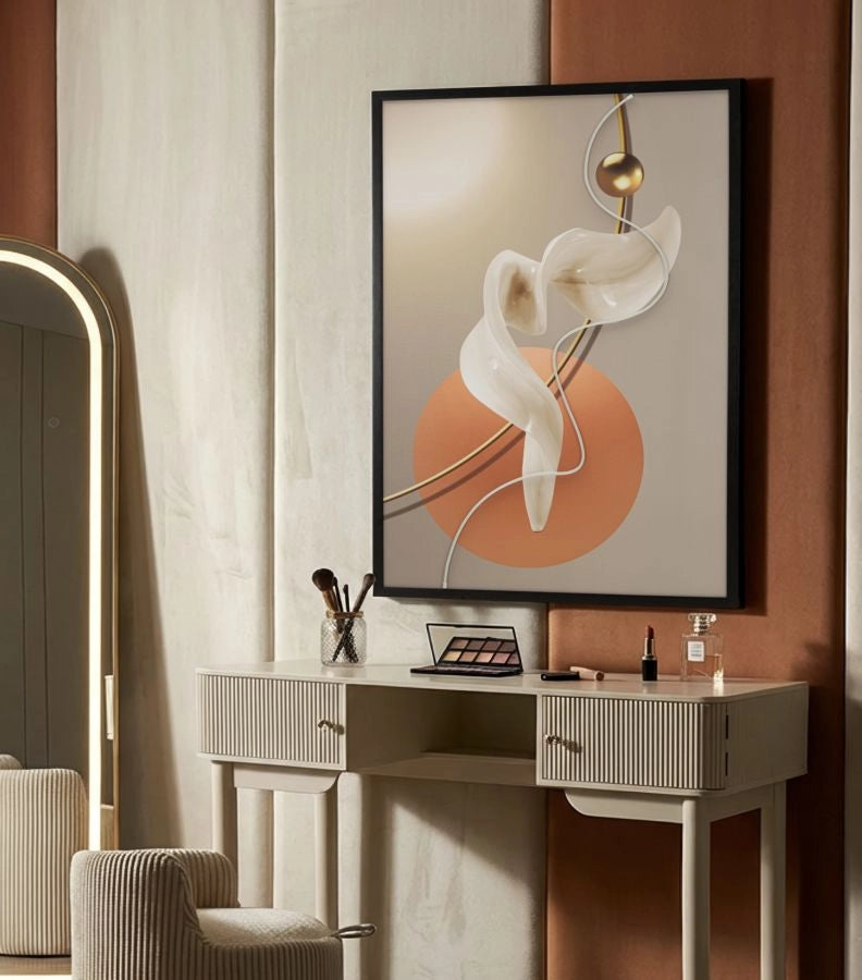 Stampa con LED su Tela Abstract 80x4x120 cm in Tela e Plastica e MDF Multicolor