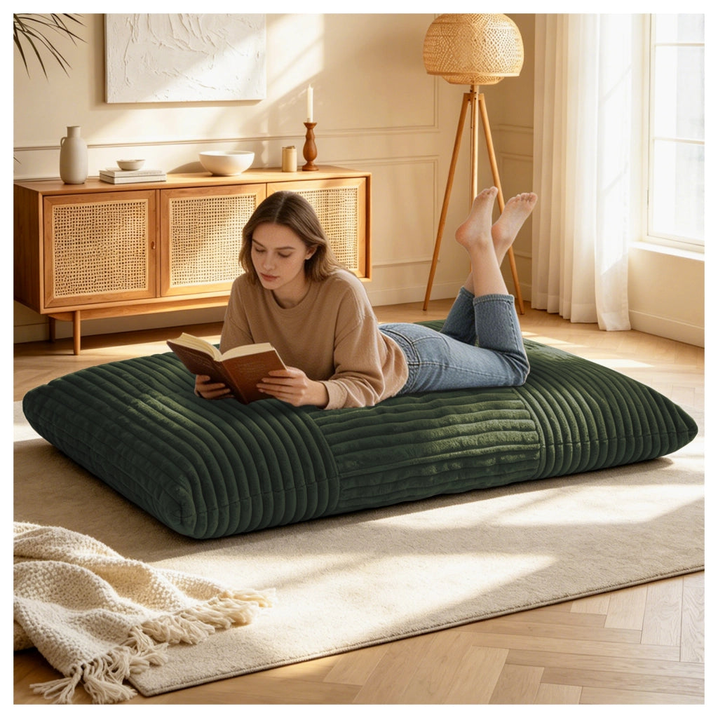 POLTRONA SACCO 3 IN 1 Verde in corduroy