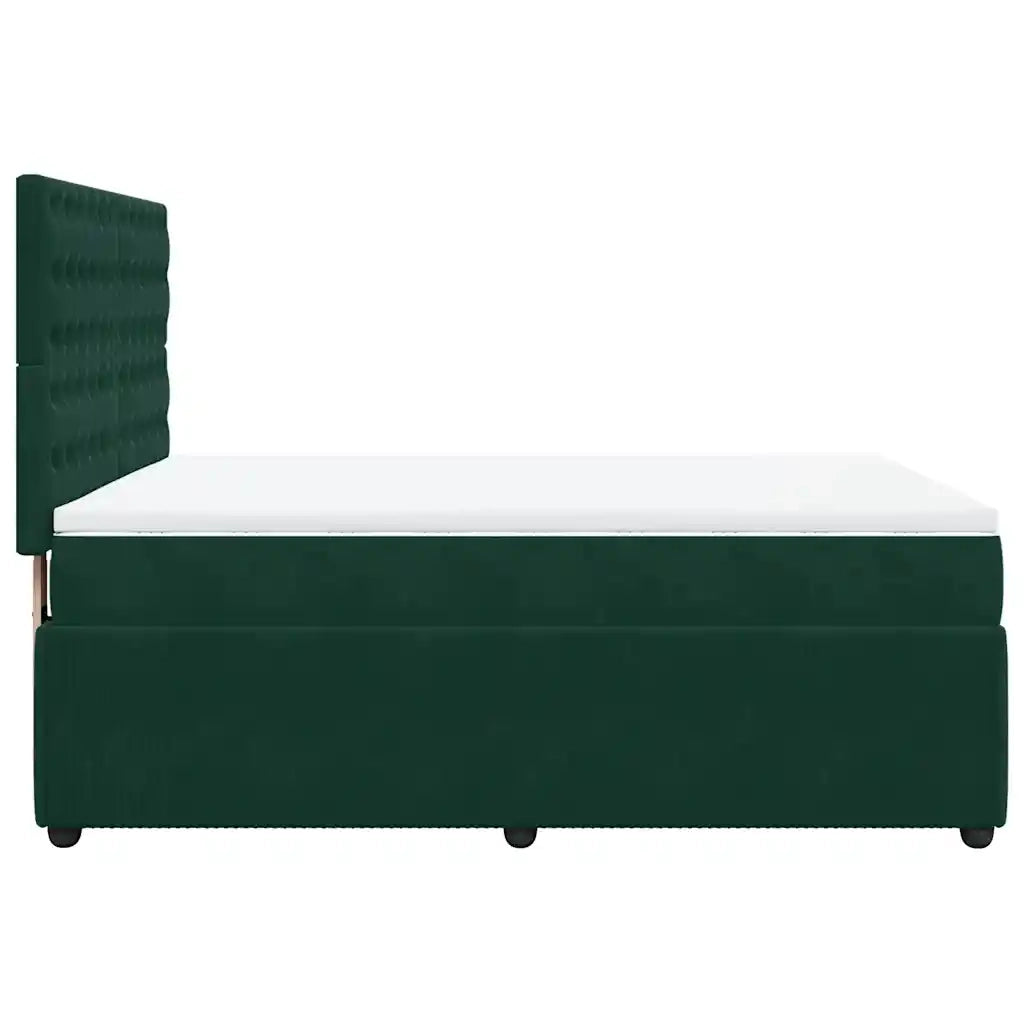 Giroletto a Molle con Materasso Verde Scuro 160x200 cm Velluto 3292397