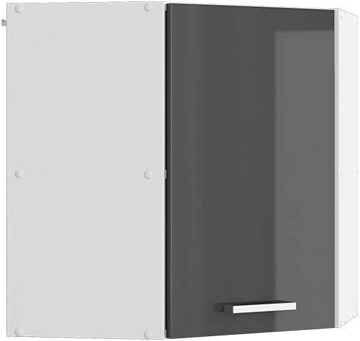 Mobile angolare da cucina R-Line, Antracite lucido, 57 cm, per la libera combinazione all'interno di sistemi cucina modulari