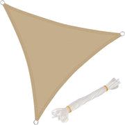 Vela Ombreggiante 5x5x5m in HDPE 180 g/m² Traspirante Tenda a Vela Parasole Triangolare Protezione Solare Respirante Anti UV Giardino Esterni Beige