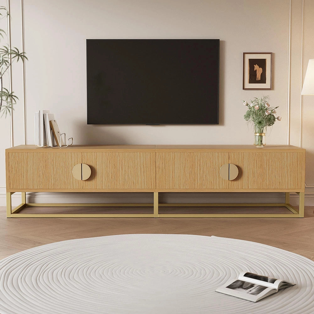 Mobile TV 4 porte - Xylo - 180cm venature legno maniglie semicircolari
