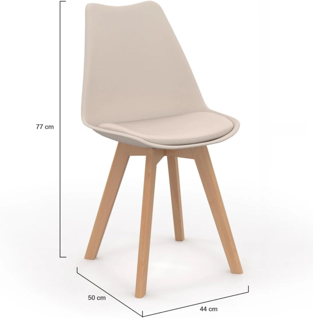 Set di 4 sedie da pranzo scandinave SARA beige