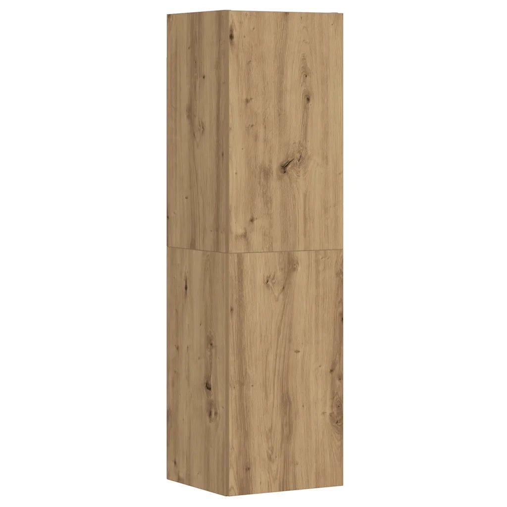 Mobili TV a Parete 3 pz Rovere Artigianale in Legno Multistrato