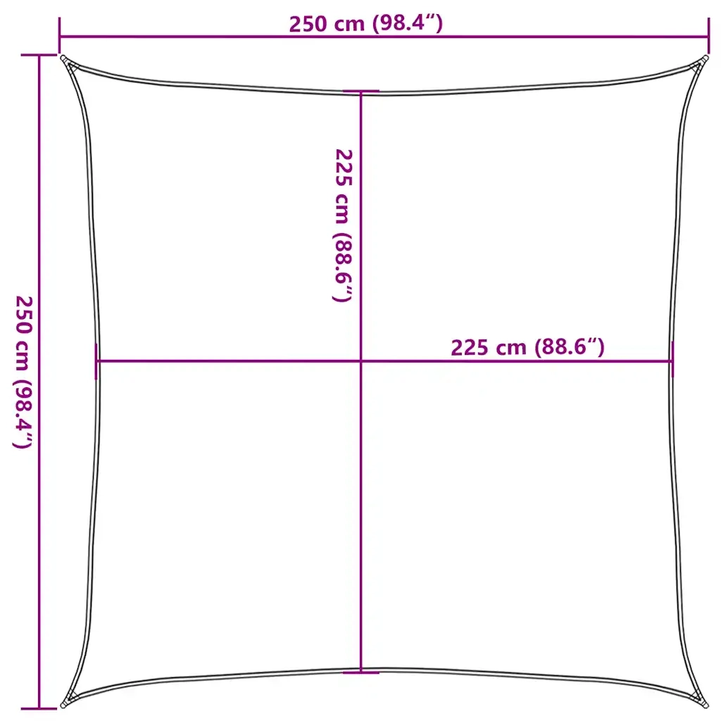 Vela Parasole 160 g/m² Talpa 2,5x2,5 m in HDPE 311383