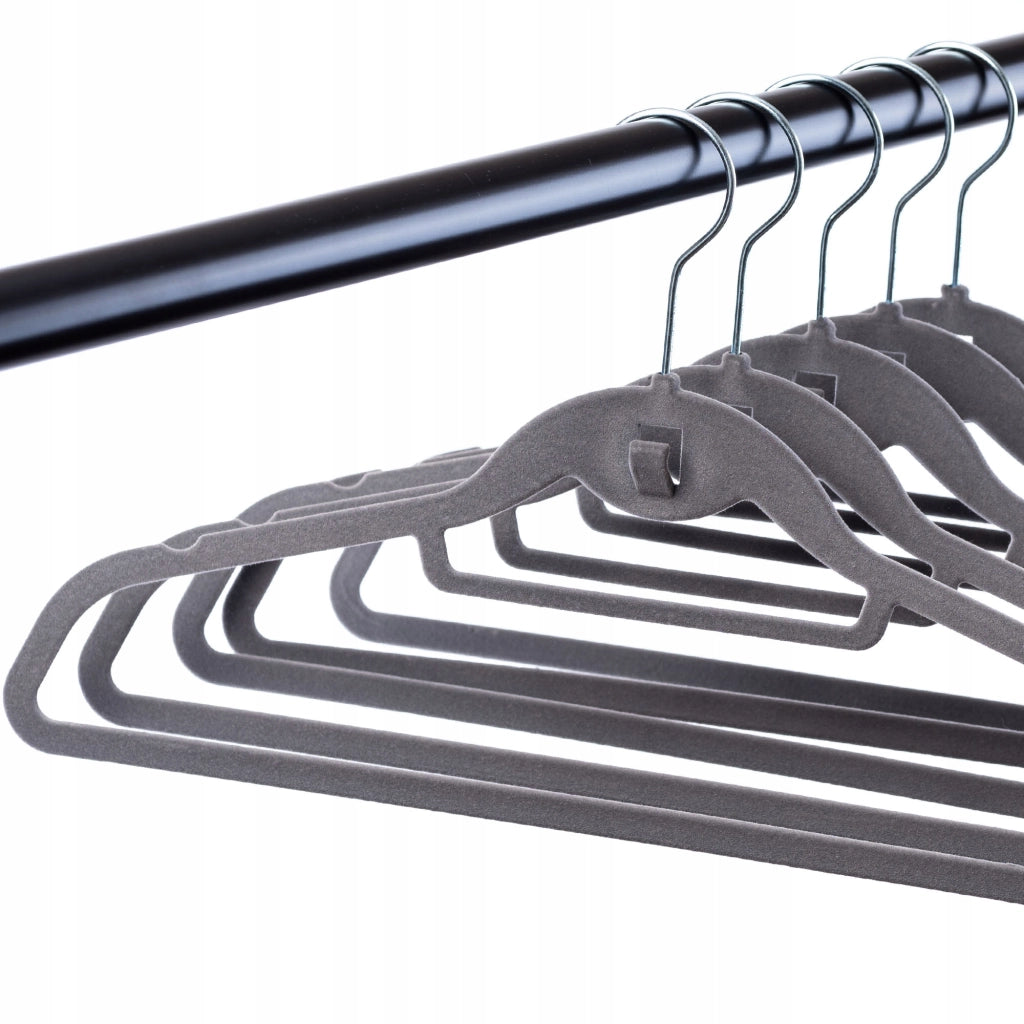 Grucce appendiabiti KADAX, giacche, appendiabiti per armadi, floccate, 5 pezzi