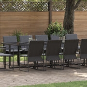 Set da Pranzo da Giardino 19 Pezzi con Cuscini in Acciaio e Textilene