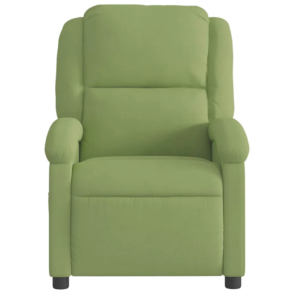 Poltrona Massaggiante Reclinabile Verde Chiaro in Velluto 371811