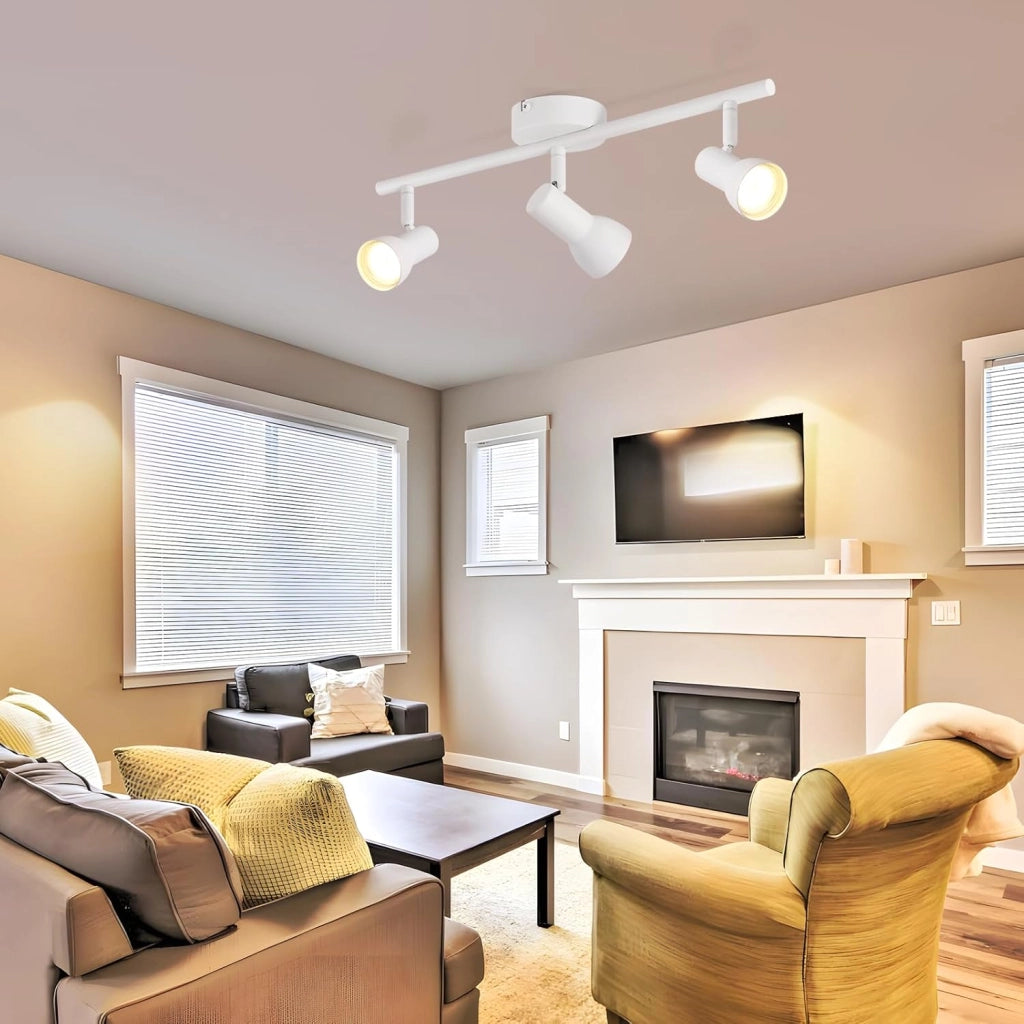 ZMH Faretto da soffitto neri 3 luci GU10 orientabili 350° metallo design moderno senza lampadina