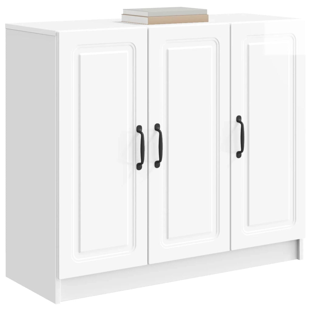 Credenza Bianco Lucido 89 x 34,5 x 77 cm Legno ingegnerizzato 895799