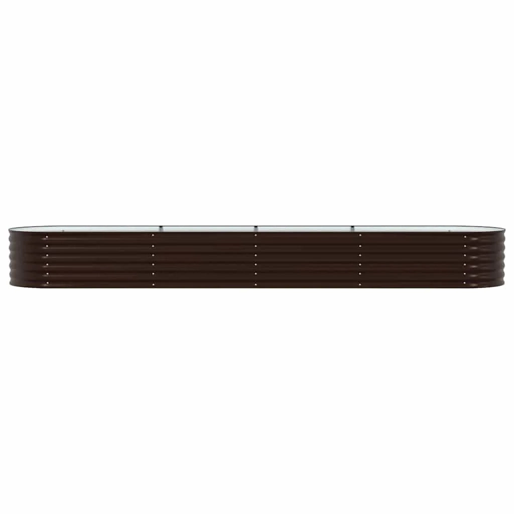 Fioriera rialzata moderna per esterni 400 x 80 x 44 cm estetica minimalista resistente acciaio marrone 02_0058917