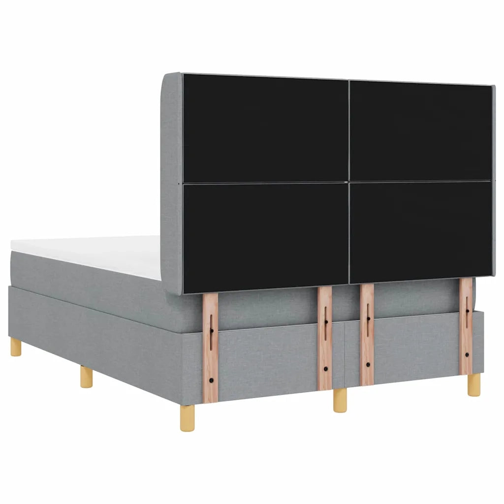 Letto a molle con materasso Grigio chiaro 140 x 190 cm Tessuto 3341889