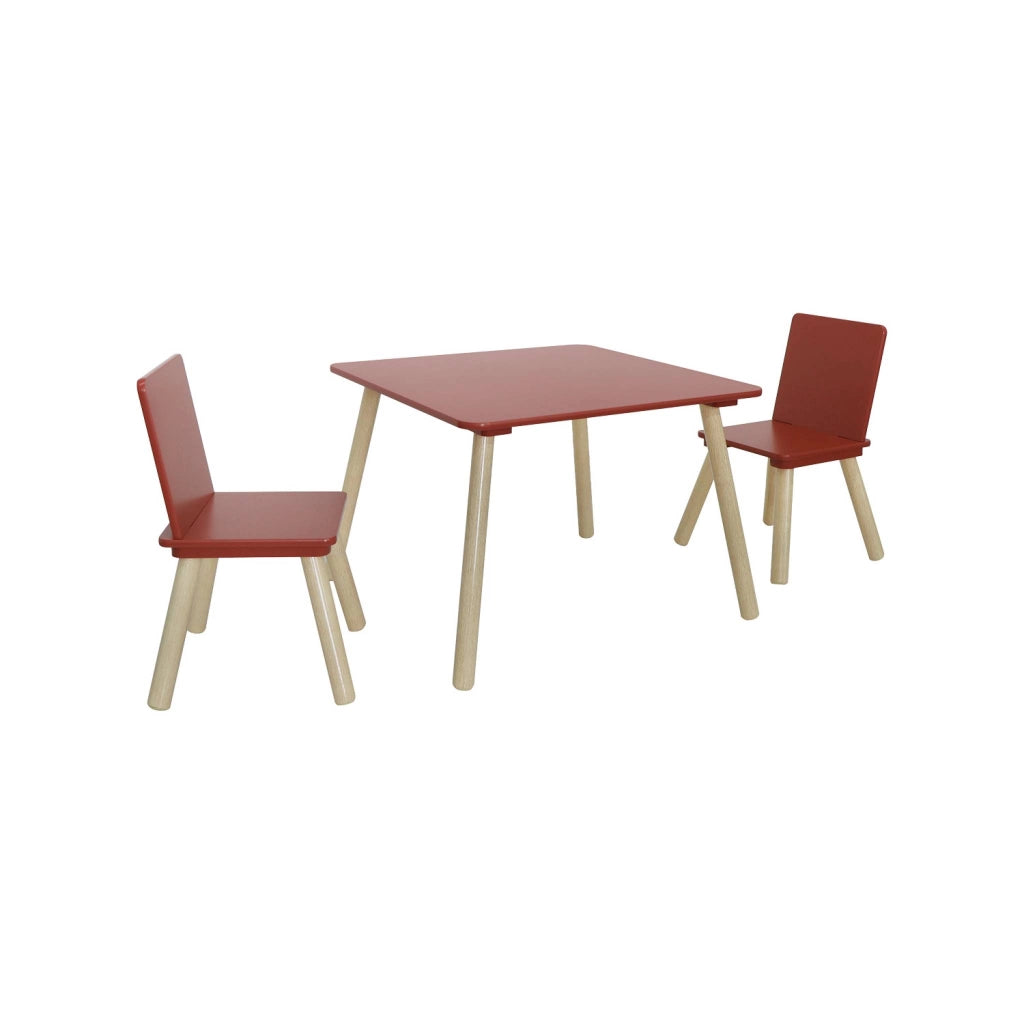 Tavolo per bambini con 2 sedie, terracotta