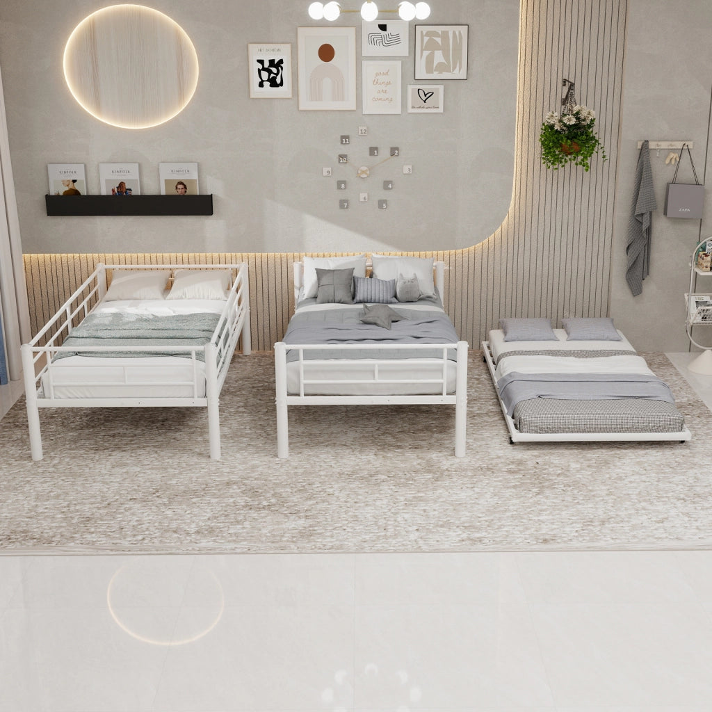 Letto a castello funzionale ferro bianco 97x196 cm
