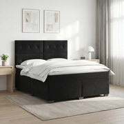 Letto box spring con materasso Nero 160 x 200 cm Velluto 3453676