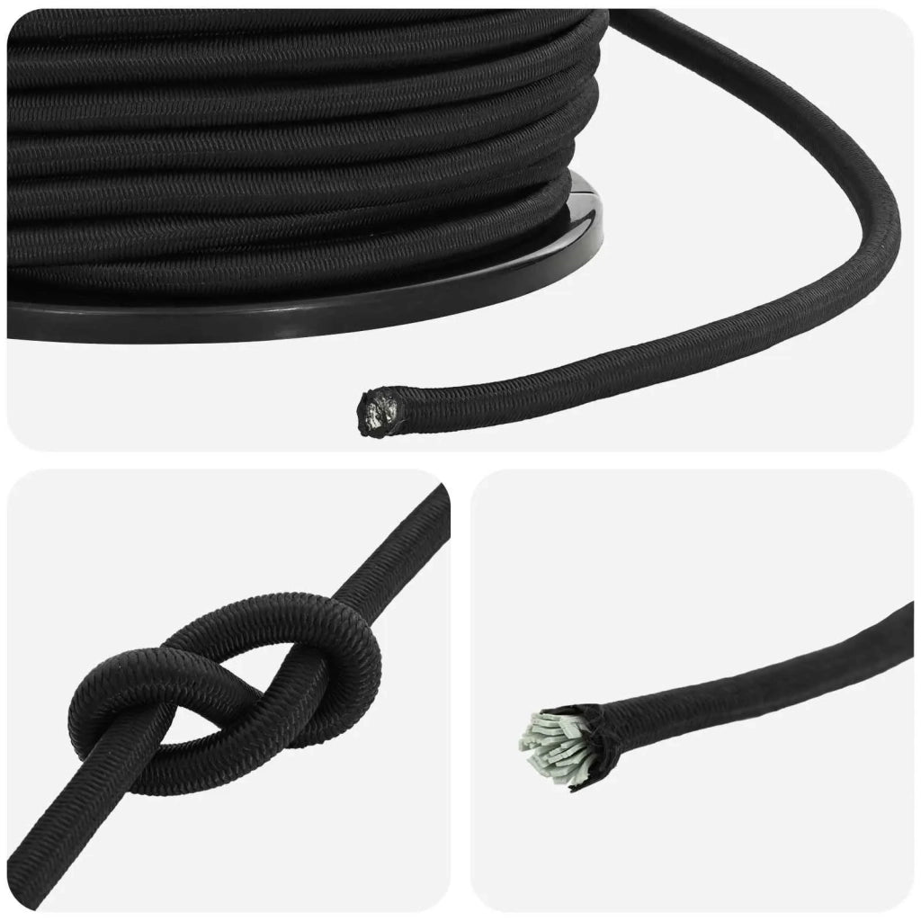 Corde Bungee 8 mm Nero PP e gomma 42047632