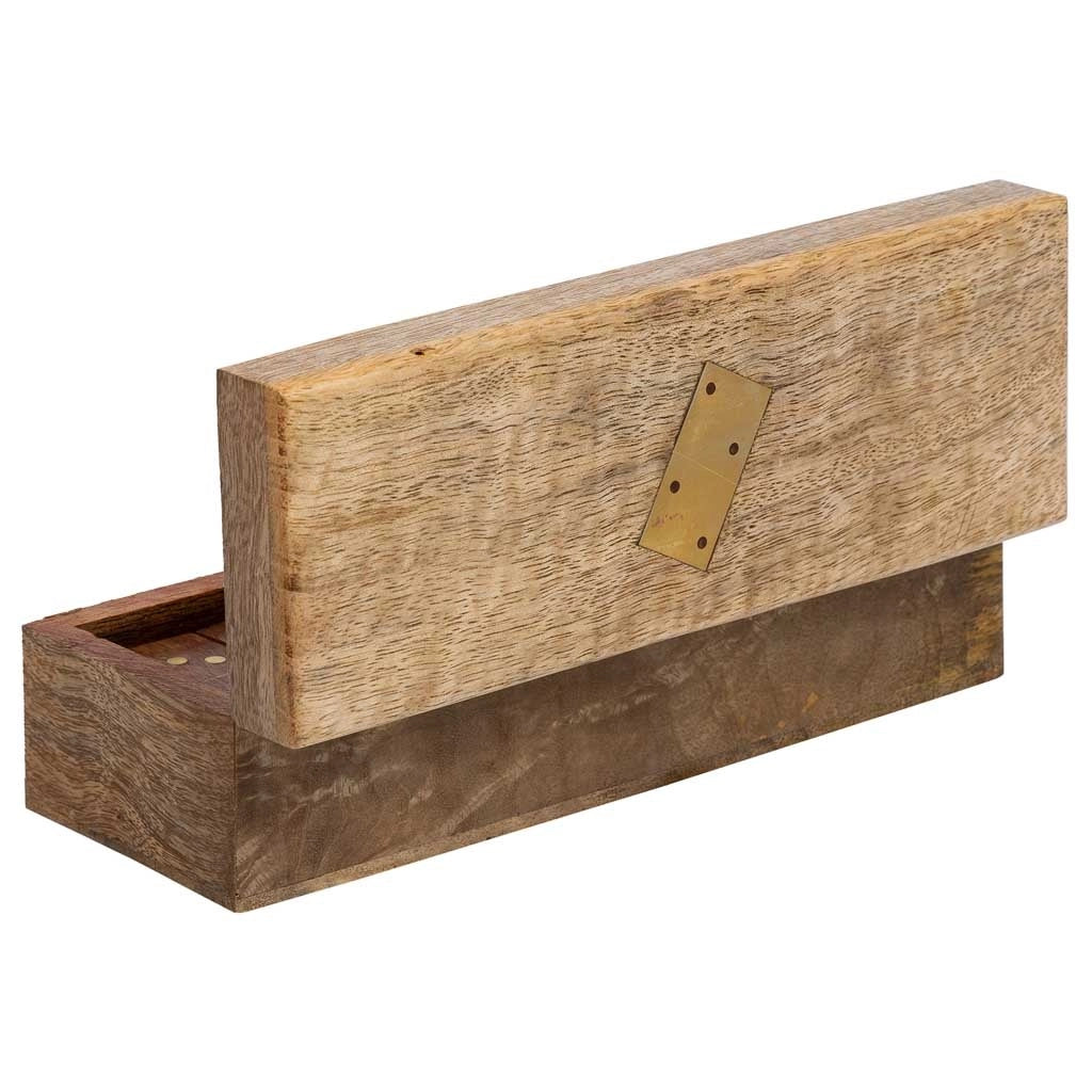 Domino in scatola di legno marrone 20x7x6h