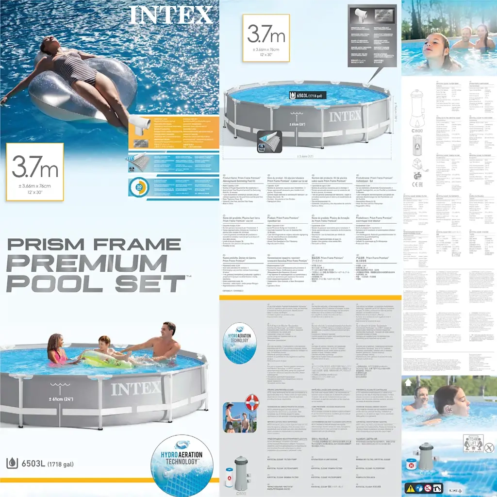 INTEX Set Piscina Prism Frame Premium 366x76 cm 92518