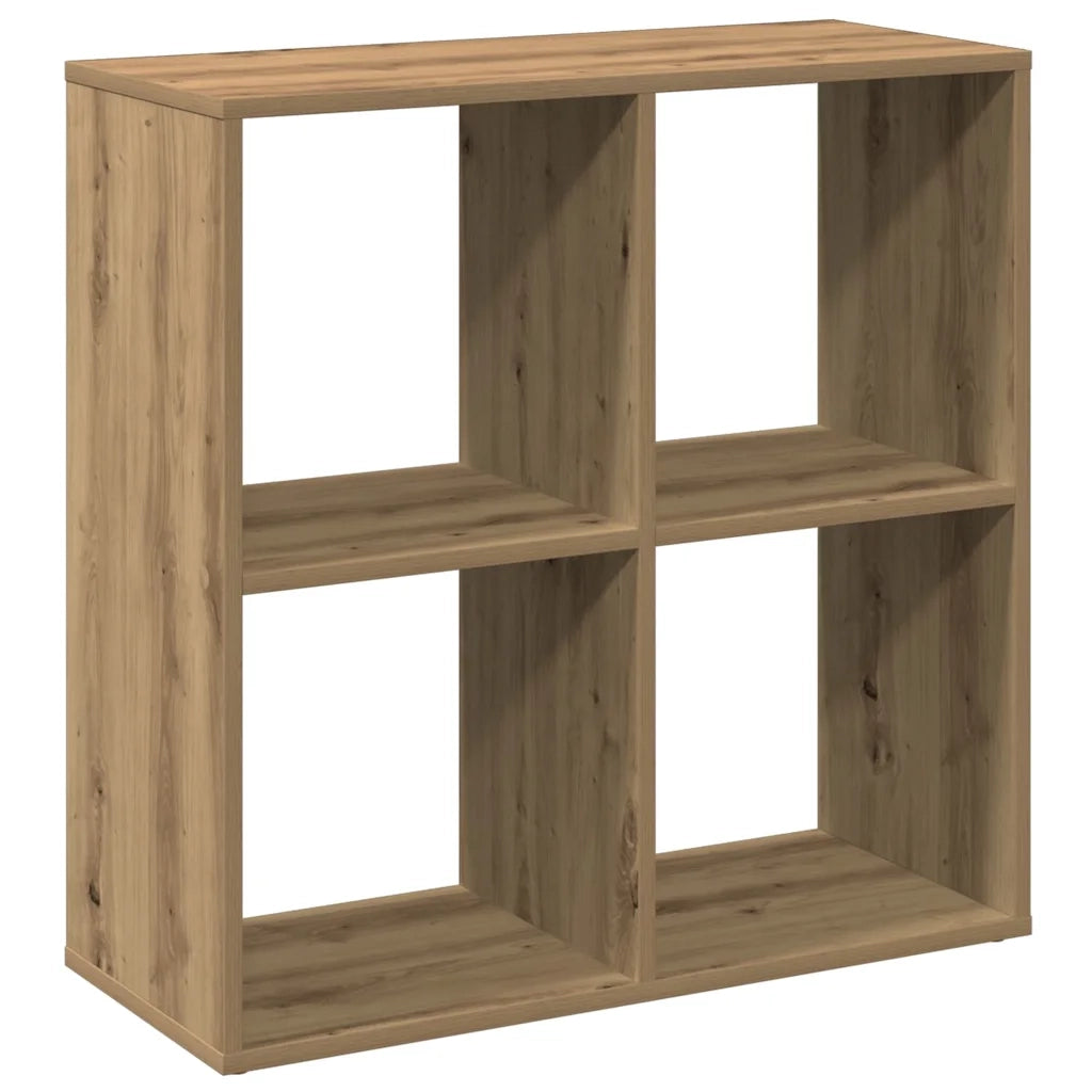 Libreria Divisorio-Scaffale per Libri-Mobile di Stoccaggio Rovere Artigianale 69,5x29x69,5cm Truciolato