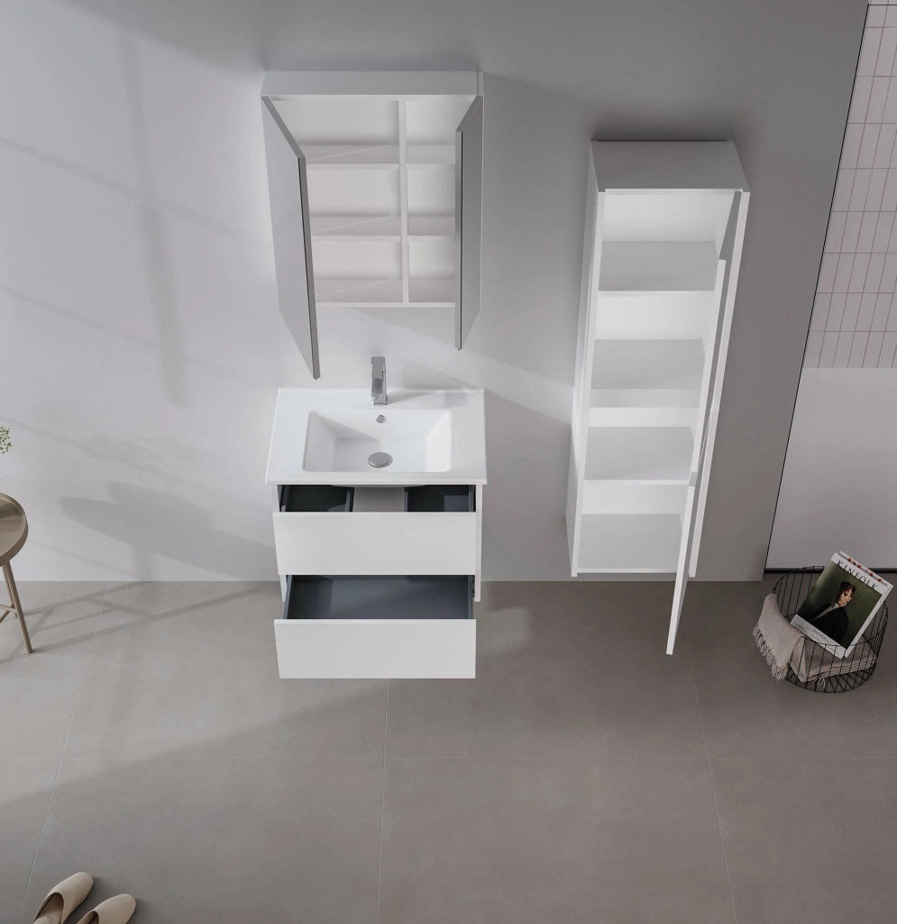 Mobile da bagno "Side 40" - 40 x 27 x 138 cm - Bianco opaco
