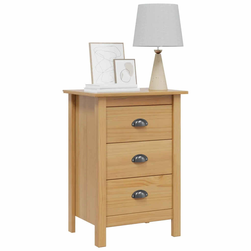 Comodino | Armadio da Notte | Mobiletto da notte HILL Marrone miele 46 x 35 x 65 cm