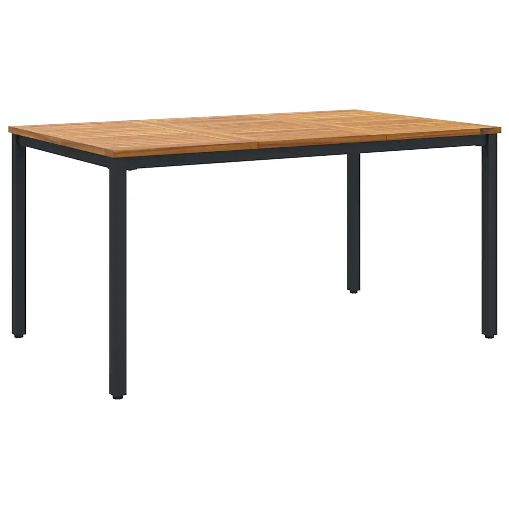 Tavolo da Esterno Naturale e Nero 150 x 90 x 75 cm 4010611