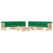 Set Divani a Pallet e Cuscini 6 pz in Legno di Pino Impregnato cod mxl 56330