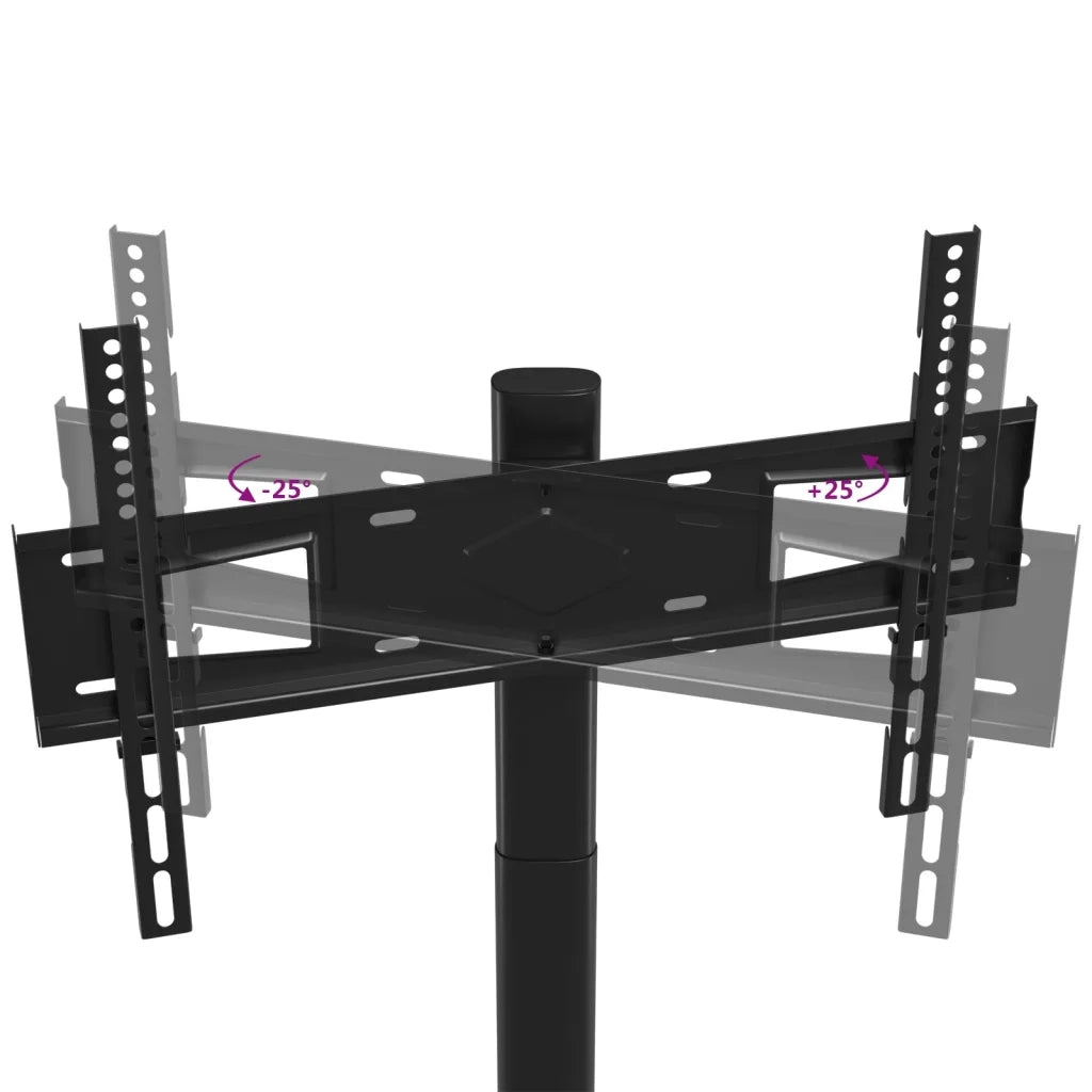 Supporto TV Angolare 2 Ripiani-Braccio TV per 32-65 Pollici Nero