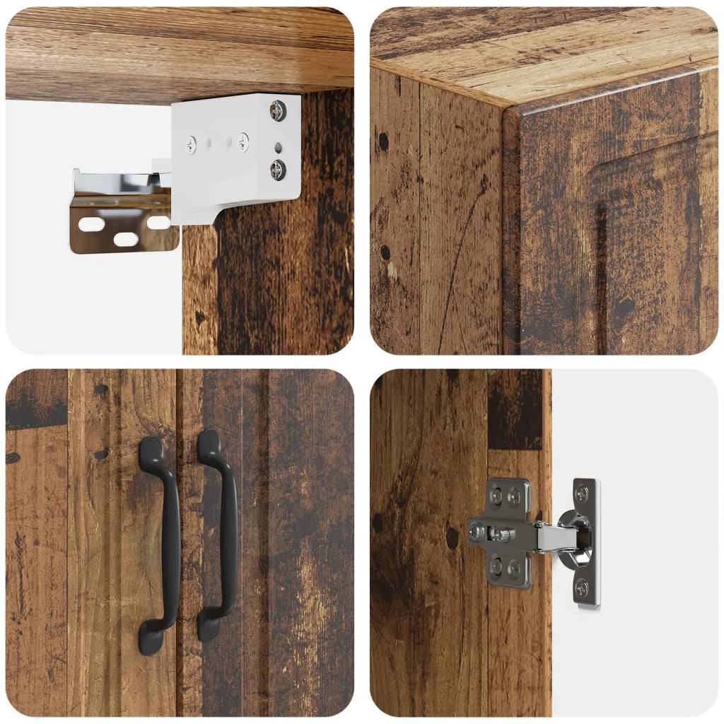 Mobiletto a muro Legno antico 66 x 34,5 x 90 cm